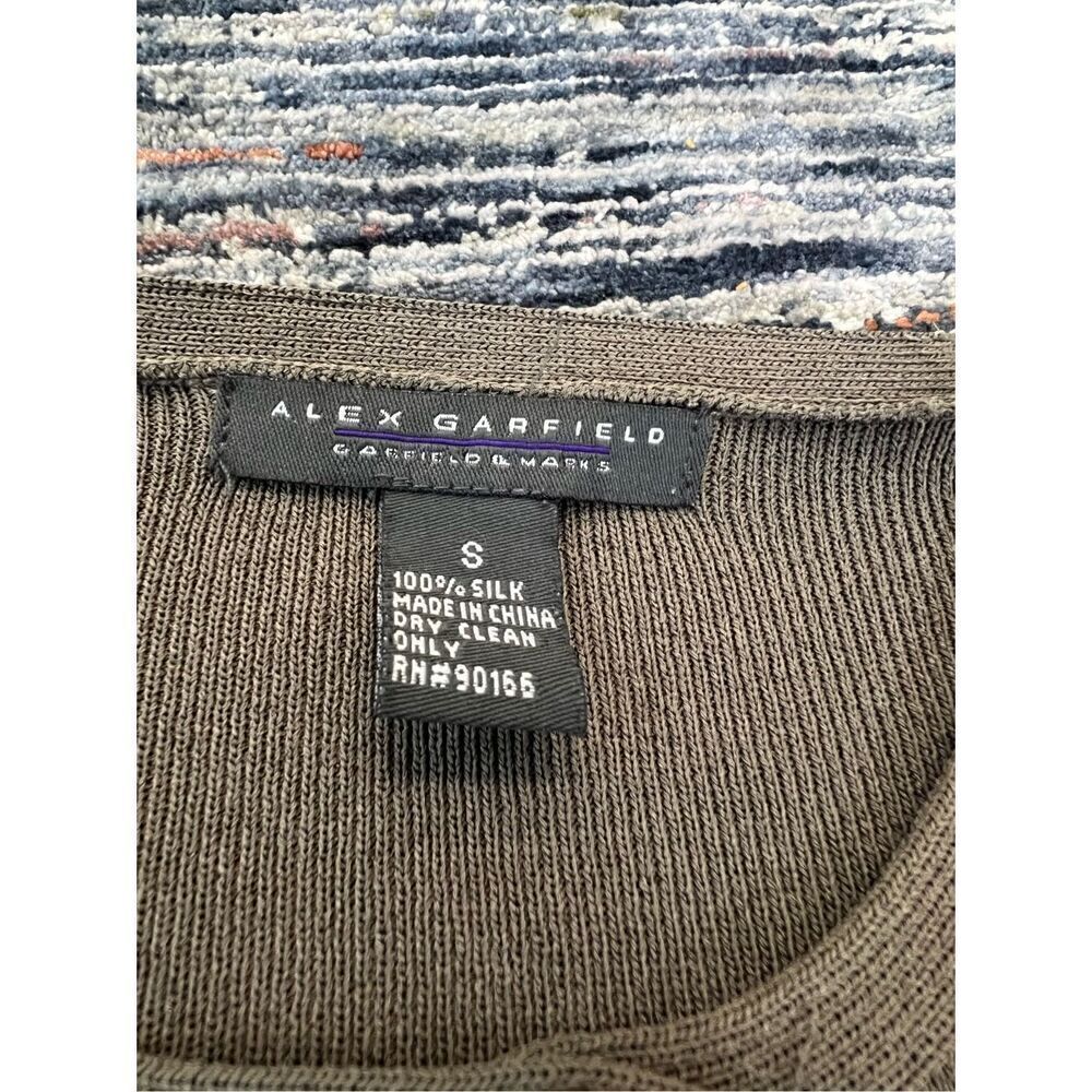 Alex Garfield grey button front cardigan silk sz S - Picture 4 of 7